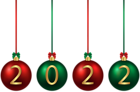 2022 Christmas Balls Red Green PNG Image