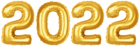 2022 Gold Baloons PNG Clip Art Image