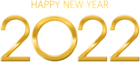 2022 Gold Happy New Year Transparent Clipart