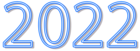 2022 Neon Style Blue PNG Clip Art Image