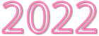 2022 Neon Style Pink PNG Clip Art Image