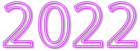 2022 Neon Style Purple PNG Clip Art Image