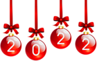 2022 Red Christmas Balls PNG Clip Art