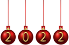 2022 Red Christmas Balls PNG Image