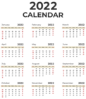 2022 US Calendar PNG Clipart