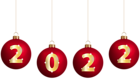 2022 and Christmas Balls PNG Clip Art