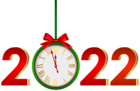 2022 with Clock Red Green PNG Clipart