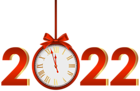 2022 with Clock Red PNG Clipart