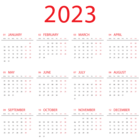 2023 Calendar PNG Transparent Clipart