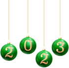 2023 Green Christmas Balls PNG Clipart