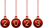 2023 Red Christmas Balls PNG Image