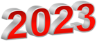 2023 Red White 3D PNG Transparent Clipart
