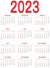 2023 US Calendar Transparent PNG Clipart
