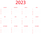 2023 US White Calendar Transparent PNG Clipart