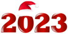 2023 with Christmas Hat PNG Clipart