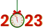 2023 with Clock Red Green PNG Clipart