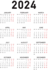 2024 Calendar PNG Transparent Clipart