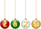 2024 Christmas Balls PNG Clipart