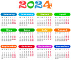 2024 EU Colorful Calendar Transparent PNG Image