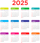 2025 Calendar Transparent PNG Clip Art