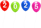 2025 Color Balloons Clip Art Image
