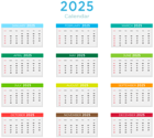2025 US Colors Calendar Clipart