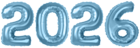2026 Blue Baloons PNG Clipart Image