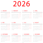 2026 Calendar Transparent PNG Clipart