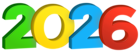 2026 Colorful Transparent Clipart