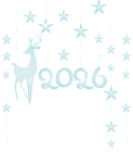 2026 Decoration with Deer PNG Clipart Image