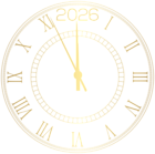2026 Decorative New Year Clock Clipart