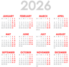 2026 EU Calendar Transparent Image PNG