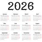 2026 EU PNG Transparent Calendar