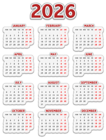2026 EU Stylized PNG Calendar