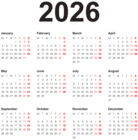 2026 EU Transparent Calendar Black PNG Image