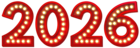 2026 Glowing Red PNG Clipart Image