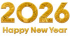 2026 Gold Happy New Year ClipArt Image