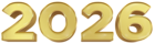 2026 Golden Transparent Clipart