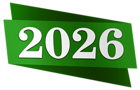 2026 Green Banner Clipart