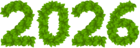 2026 Green Leaves PNG Clipart