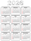 2026 Large US Calendar