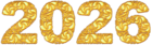 2026 Ornate Gold PNG Clipart