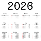 2026 PNG Transparent Calendar