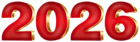 2026 Red 3D Clipart