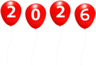 2026 Red Balloons Clip Art Image