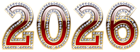 2026 Red Gold Diamonds PNG Clipart