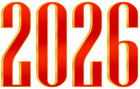 2026 Red Gold PNG Clipart