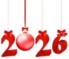 2026 Red Transparent PNG Clip Art Image