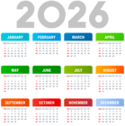 2026 Transparent Calendar PNG Clipart