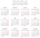 2026 Transparent EU Calendar
